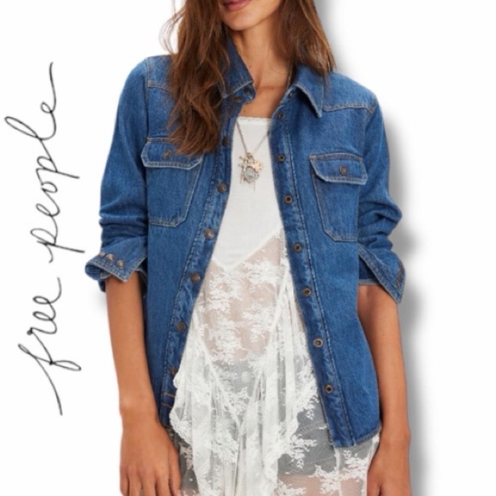 Free People We the Free Blakely denim shirt jacket